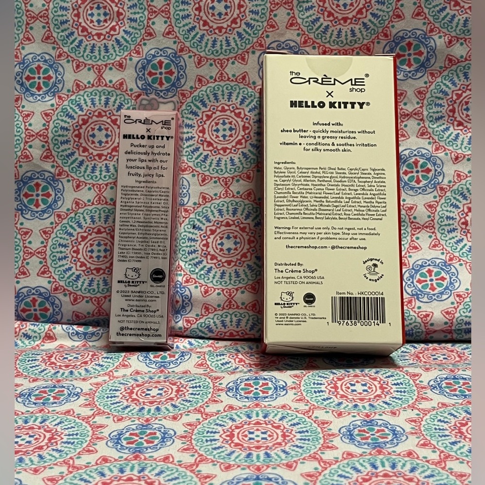 NWT Hello Kitty x The Crème Shop Lip Oil & Lotion Strawberry Peach - Picture 3 of 6